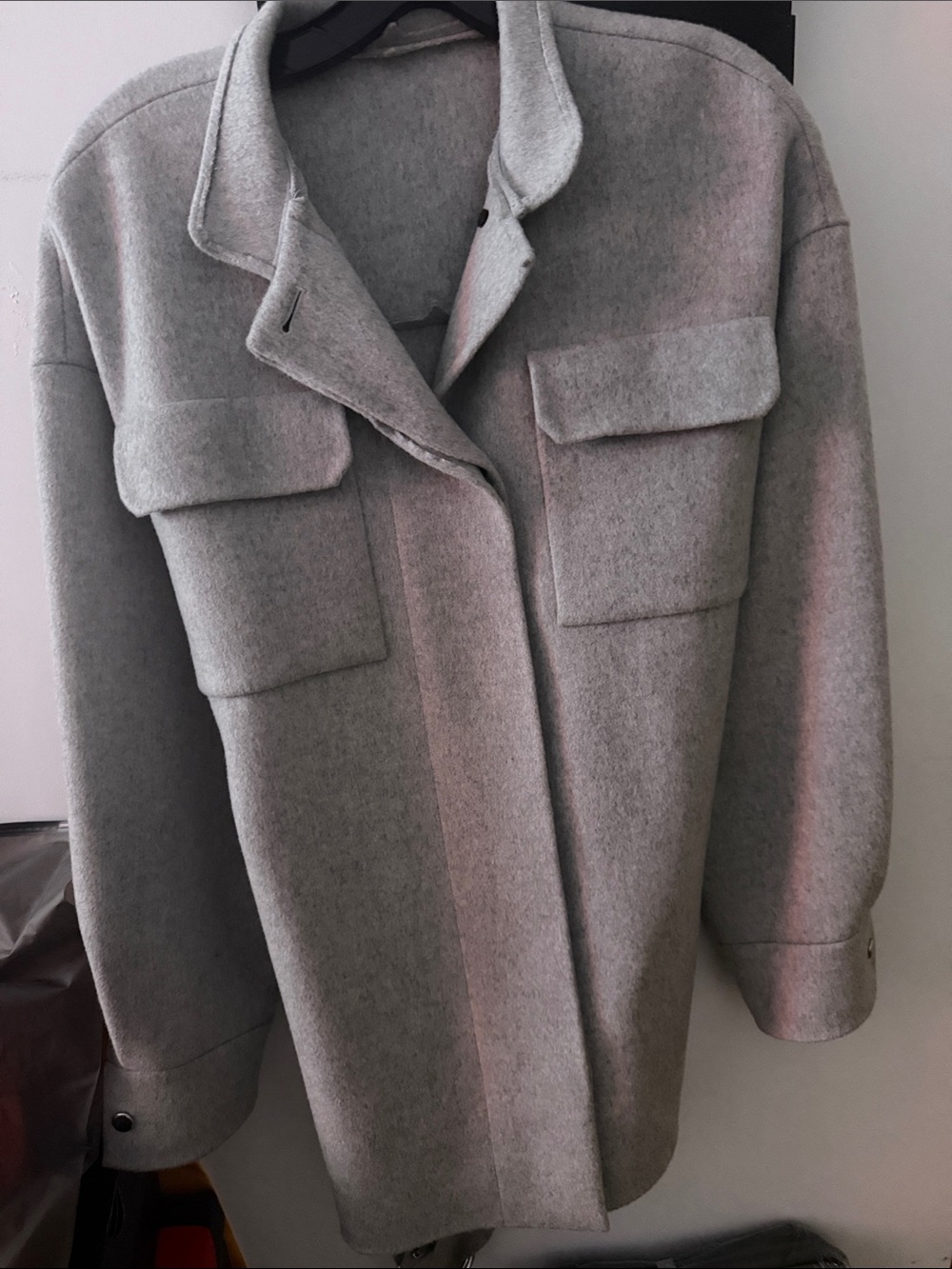 Theory Gray Utility Overshirt Jacket